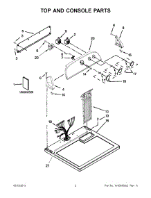 01 - Top And Console Parts parts for Whirlpool Dryer WED4800BQ0 from AppliancePartsPros.com