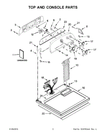 02 - Top And Console Parts parts for Whirlpool Dryer WED4810EW0 from AppliancePartsPros.com