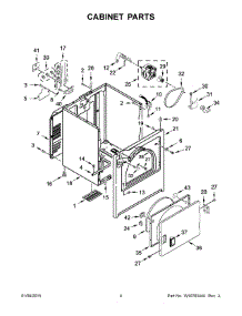03 - Cabinet Parts parts for Whirlpool Dryer WED4810EW0 from AppliancePartsPros.com