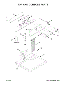 02 - Top And Console Parts parts for Whirlpool Dryer WED4810EW1 from AppliancePartsPros.com