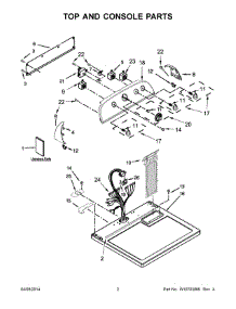 02 - Top And Console Parts parts for Whirlpool Dryer WED4850BW1 from AppliancePartsPros.com