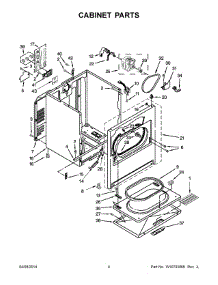 03 - Cabinet Parts parts for Whirlpool Dryer WED4850BW1 from AppliancePartsPros.com