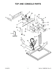 02 - Top And Console Parts parts for Whirlpool Dryer WED4890BW0 from AppliancePartsPros.com