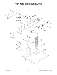 02 - Top And Console Parts parts for Whirlpool Dryer WED4975EW1 from AppliancePartsPros.com