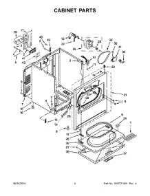 03 - Cabinet Parts parts for Whirlpool Dryer WED5000DW1 from AppliancePartsPros.com
