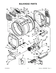 03 - Bulkhead Parts parts for Whirlpool Dryer WED5500BW0 from AppliancePartsPros.com