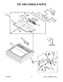 02 - Top And Console Parts parts for Whirlpool Dryer WED5810BW0 from AppliancePartsPros.com