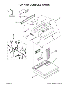 02 - Top And Console Parts parts for Whirlpool Dryer WED7000DW1 from AppliancePartsPros.com