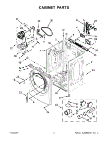 03 - Cabinet Parts parts for Whirlpool Dryer WED71HEDW1 from AppliancePartsPros.com