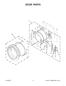 05 - Door Parts parts for Whirlpool Laundry Center WED7590FW0 from AppliancePartsPros.com