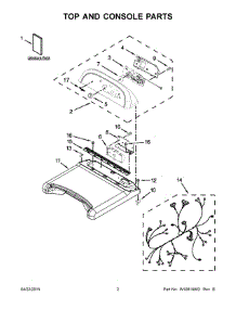 02 - Top And Console Parts parts for Whirlpool Dryer WED8000BW0 from AppliancePartsPros.com