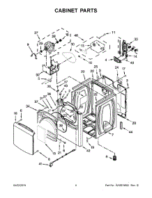 03 - Cabinet Parts parts for Whirlpool Dryer WED8000BW0 from AppliancePartsPros.com