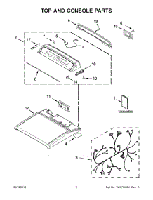 02 - Top And Console Parts parts for Whirlpool Laundry Center WED8000DW1 from AppliancePartsPros.com