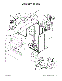 03 - Cabinet Parts parts for Whirlpool Laundry Center WED8000DW3 from AppliancePartsPros.com