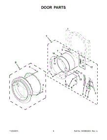 05 - Door Parts parts for Whirlpool Dryer WED81HEDW1 from AppliancePartsPros.com