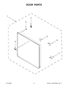 05 - Door Parts parts for Whirlpool Dryer WED8500DC0 from AppliancePartsPros.com