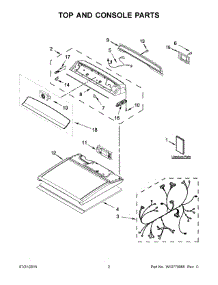 02 - Top And Console Parts parts for Whirlpool Dryer WED8500DR0 from AppliancePartsPros.com