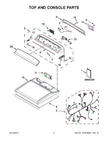 02 - Top And Console Parts parts for Whirlpool Dryer WED8700EC0 from AppliancePartsPros.com