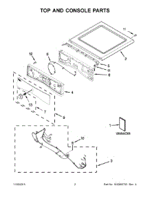 02 - Top And Console Parts parts for Whirlpool Dryer WED8740DC1 from AppliancePartsPros.com