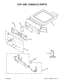 02 - Top And Console Parts parts for Whirlpool Dryer WED87HEDC0 from AppliancePartsPros.com