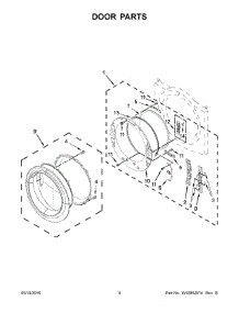 05 - Door Parts parts for Whirlpool Laundry Center WED87HEDC1 from AppliancePartsPros.com