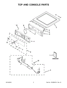02 - Top And Console Parts parts for Whirlpool Laundry Center WED87HEDW1 from AppliancePartsPros.com