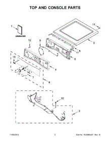 02 - Top And Console Parts parts for Whirlpool Laundry Center WED9290FC0 from AppliancePartsPros.com