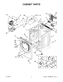 03 - Cabinet Parts parts for Whirlpool Dryer WED95HEDC1 from AppliancePartsPros.com