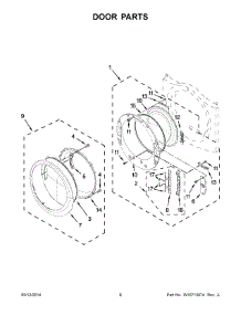 05 - Door Parts parts for Whirlpool Dryer WED95HEDU0 from AppliancePartsPros.com
