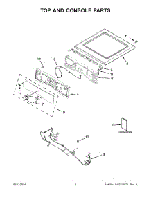 02 - Top And Console Parts parts for Whirlpool Dryer WED95HEDW0 from AppliancePartsPros.com
