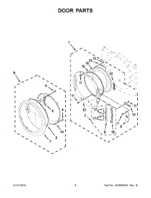 05 - Door Parts parts for Whirlpool Dryer WED96HEAU1 from AppliancePartsPros.com