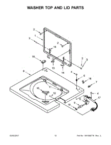 07 - Washer Top And Lid Parts parts for Whirlpool Laundry Center WETLV27FW0 from AppliancePartsPros.com