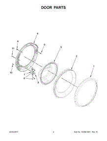 03 - Door Parts parts for Whirlpool Laundry Center WFW3090GW0 from AppliancePartsPros.com