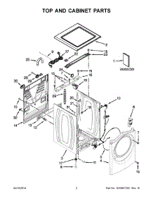 02 - Top And Cabinet Parts parts for Whirlpool Washer WFW61HEBW0 from AppliancePartsPros.com