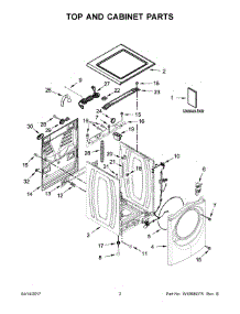 02 - Top And Cabinet Parts parts for Whirlpool Laundry Center WFW72HEDW0 from AppliancePartsPros.com