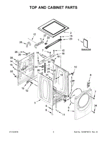 02 - Top And Cabinet Parts parts for Whirlpool Laundry Center WFW87HEDW1 from AppliancePartsPros.com