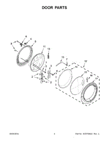 03 - Door Parts parts for Whirlpool Washer WFW88HEAW1 from AppliancePartsPros.com