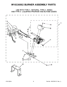 05 - W10336852 Burner Assembly Parts parts for Whirlpool Dryer WGD4800BQ2 from AppliancePartsPros.com