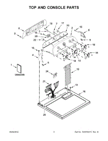 02 - Top And Console Parts parts for Whirlpool Dryer WGD4850BW1 from AppliancePartsPros.com