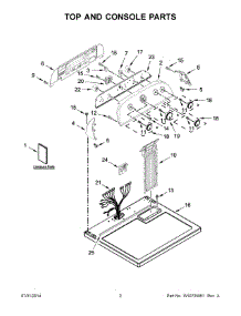 02 - Top And Console Parts parts for Whirlpool Dryer WGD4850BW2 from AppliancePartsPros.com