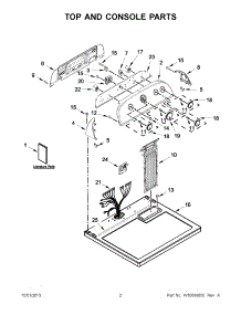 02 - Top And Console Parts parts for Whirlpool Dryer WGD4890BW0 from AppliancePartsPros.com