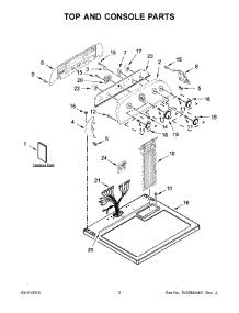 02 - Top And Console Parts parts for Whirlpool Laundry Center WGD4915EW2 from AppliancePartsPros.com