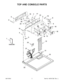 02 - Top And Console Parts parts for Whirlpool Dryer WGD5000DW1 from AppliancePartsPros.com