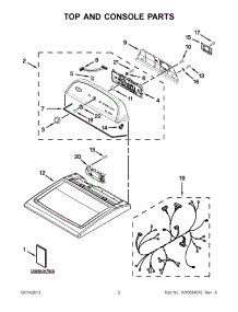 01 - Top And Console Parts parts for Whirlpool Dryer WGD5610XW2 from AppliancePartsPros.com
