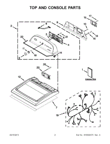 01 - Top And Console Parts parts for Whirlpool Dryer WGD5700AC1 from AppliancePartsPros.com
