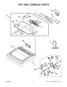 02 - Top And Console Parts parts for Whirlpool Dryer WGD5810BW0 from AppliancePartsPros.com