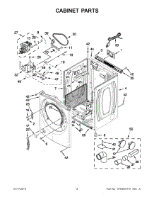 02 - Cabinet Parts parts for Whirlpool Dryer WGD71HEBW0 from AppliancePartsPros.com