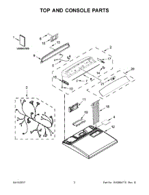 02 - Top And Console Parts parts for Whirlpool Laundry Center WGD7300DC2 from AppliancePartsPros.com