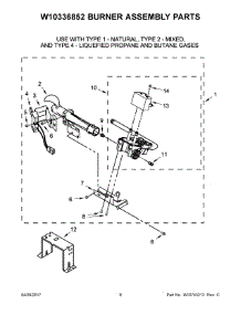 05 - W10336852 Burner Assembly Parts parts for Whirlpool Laundry Center WGD7300DW0 from AppliancePartsPros.com