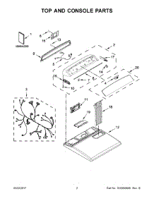 02 - Top And Console Parts parts for Whirlpool Laundry Center WGD7300DW1 from AppliancePartsPros.com